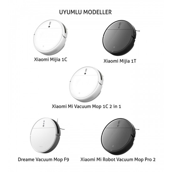 Xiaomi Mijia 1c Dreame Vacuum Mop F9 Uyumlu 2 Adet Yan Fırça
